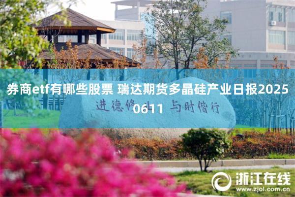 券商etf有哪些股票 瑞达期货多晶硅产业日报20250611