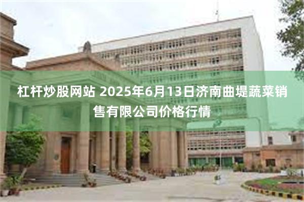 杠杆炒股网站 2025年6月13日济南曲堤蔬菜销售有限公司价格行情