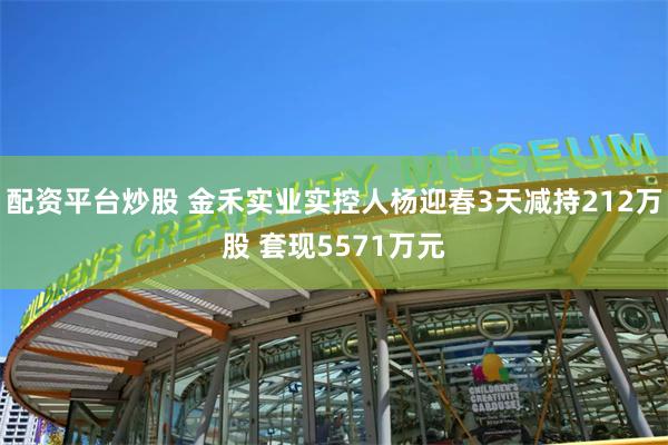 配资平台炒股 金禾实业实控人杨迎春3天减持212万股 套现5571万元