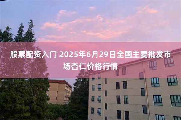 股票配资入门 2025年6月29日全国主要批发市场杏仁价格行情