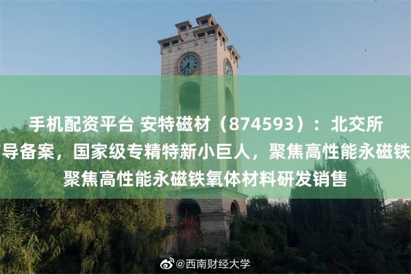 手机配资平台 安特磁材（874593）：北交所上市申请已完成辅导备案，国家级专精特新小巨人，聚焦高性能永磁铁氧体材料研发销售